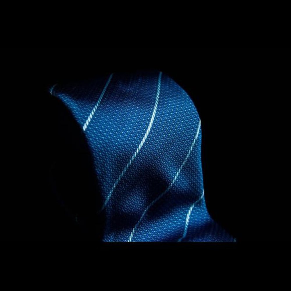 Alfani - Men's Blue Stripe Grenadine Jacquard Weave Silk Neck Tie 2.8"W x 58"L